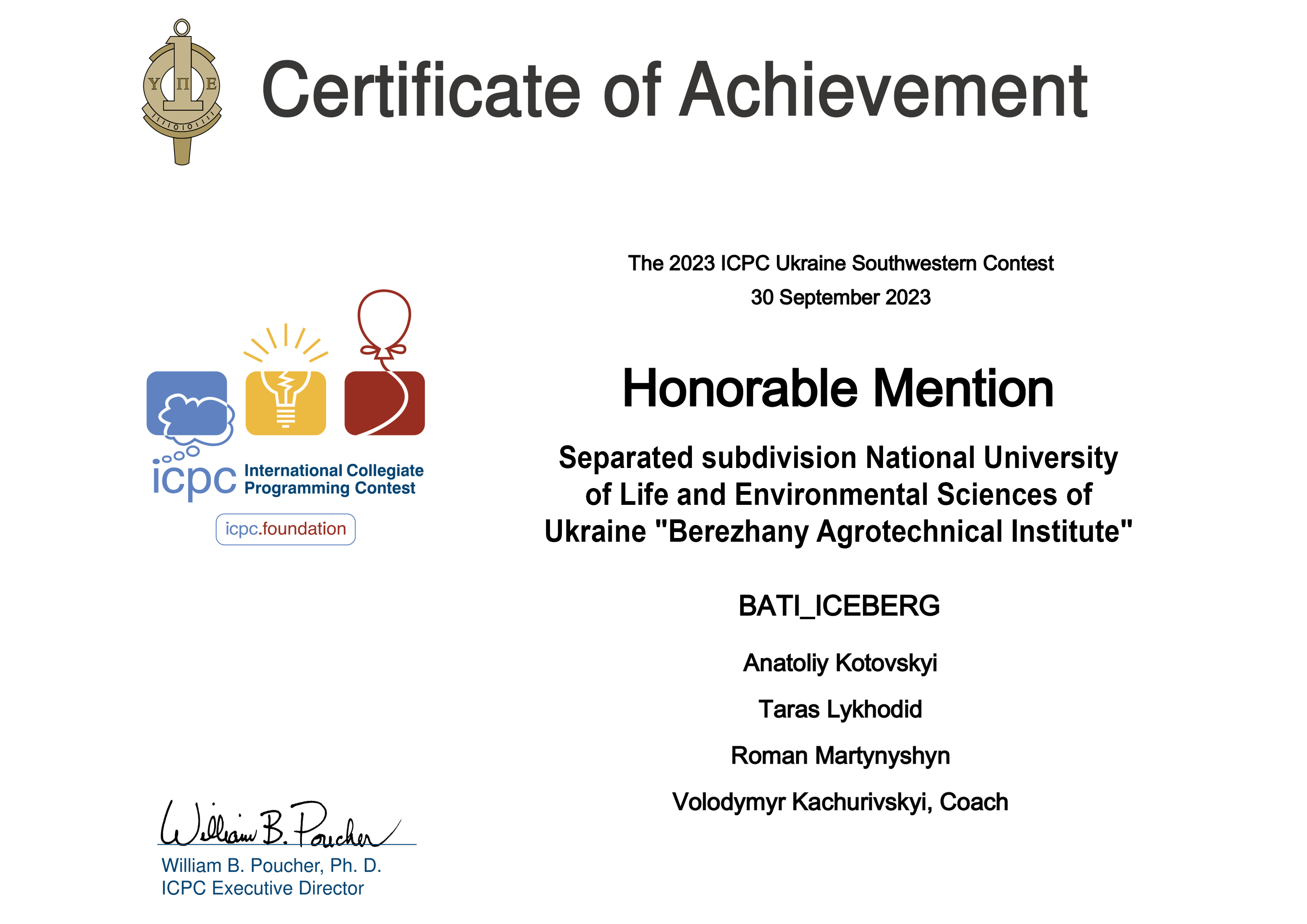 2024 ICPC Ukraine Southwestern HM BATI ICEBERG